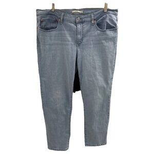 Levis Jeans Womens Size 33x27 Blue Cotton Blend Stretch‎ Boyfriend High Rise EUC